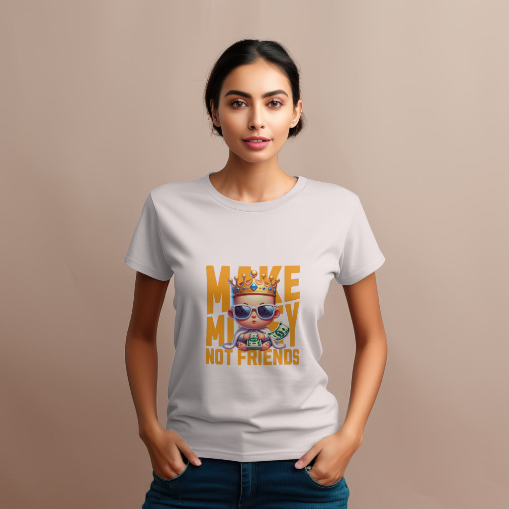 Make Money Not Friend Organic Cotton Oversized T-Shirt by Worn & Wicked Co.