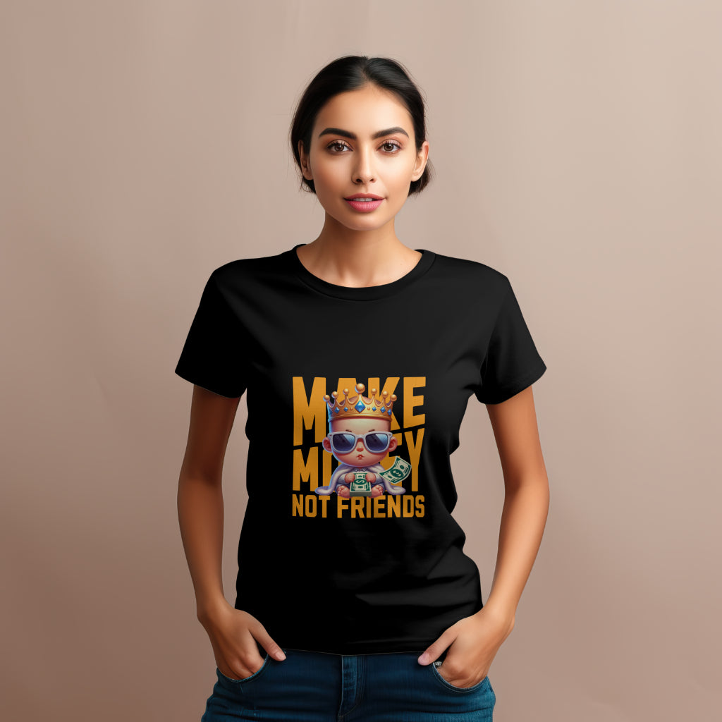 Make Money Not Friend Organic Cotton Oversized T-Shirt by Worn & Wicked Co.