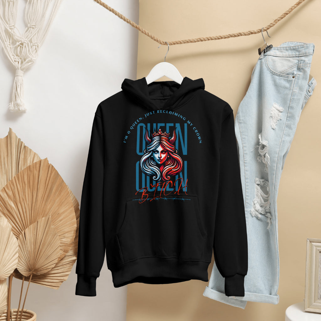 I Am a Queen Women's Organic Cotton Oversized Hoodie by Worn & Wicked Co.