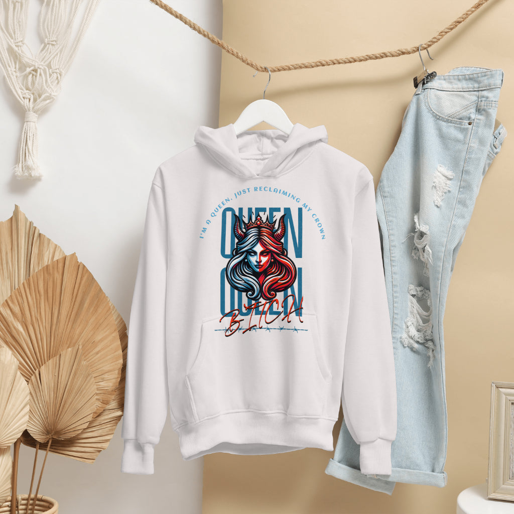 I Am a Queen Women's Organic Cotton Oversized Hoodie by Worn & Wicked Co.