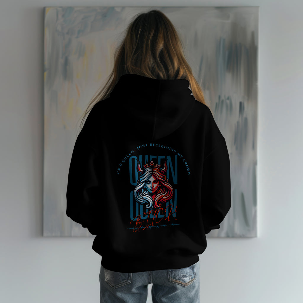 I Am a Queen Women's Organic Cotton Oversized Hoodie by Worn & Wicked Co.