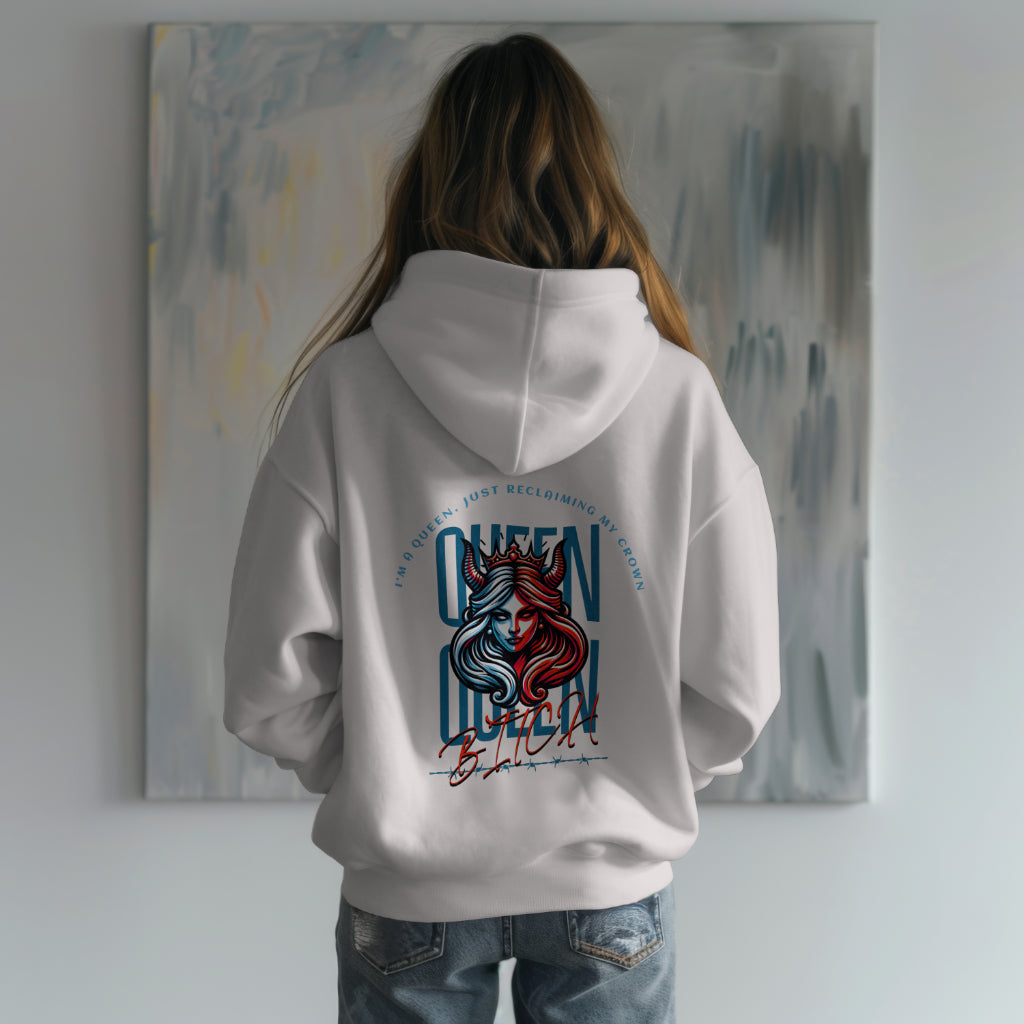 I Am a Queen Women's Organic Cotton Oversized Hoodie by Worn & Wicked Co.