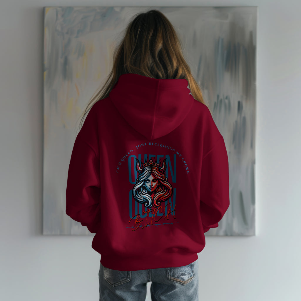 I Am a Queen Women's Organic Cotton Oversized Hoodie by Worn & Wicked Co.